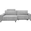 ECKSOFA Mikrovelours Naturfarben  - Schwarz/Naturfarben, Design, Textil/Metall (164/246cm) - Sedda