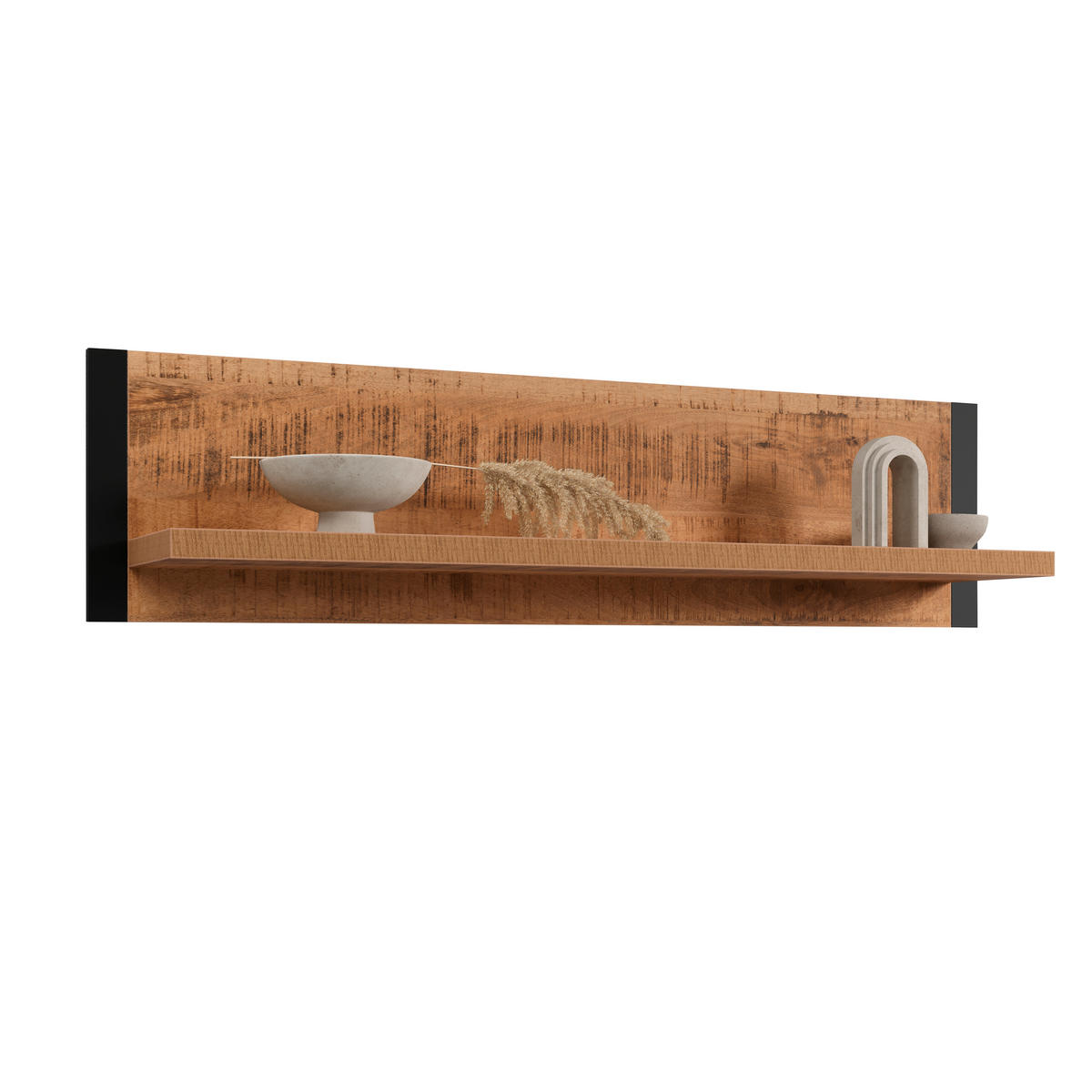 WANDBOARD in 110/28/23 cm Naturfarben, Schwarz  - Schwarz/Naturfarben, Basics, Holzwerkstoff (110/28/23cm) - MID.YOU