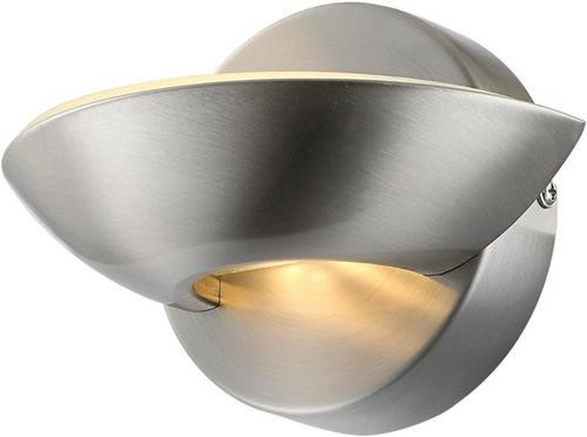 LED-WANDLEUCHTE Sammy 16,5/11 cm   - Nickelfarben, Design, Glas/Metall (16,5/11cm) - Globo
