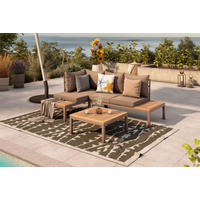 LOUNGEGARNITUR 138/207 cm Akazie vollmassiv Stahl  - Braun/Naturfarben, MODERN, Holz/Metall (138/207cm) - Ambia Garden