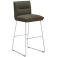 BARHOCKER in Metall, Textil Braun, Edelstahlfarben  - Edelstahlfarben/Braun, Design, Textil/Metall (51/107/59cm) - Dieter Knoll
