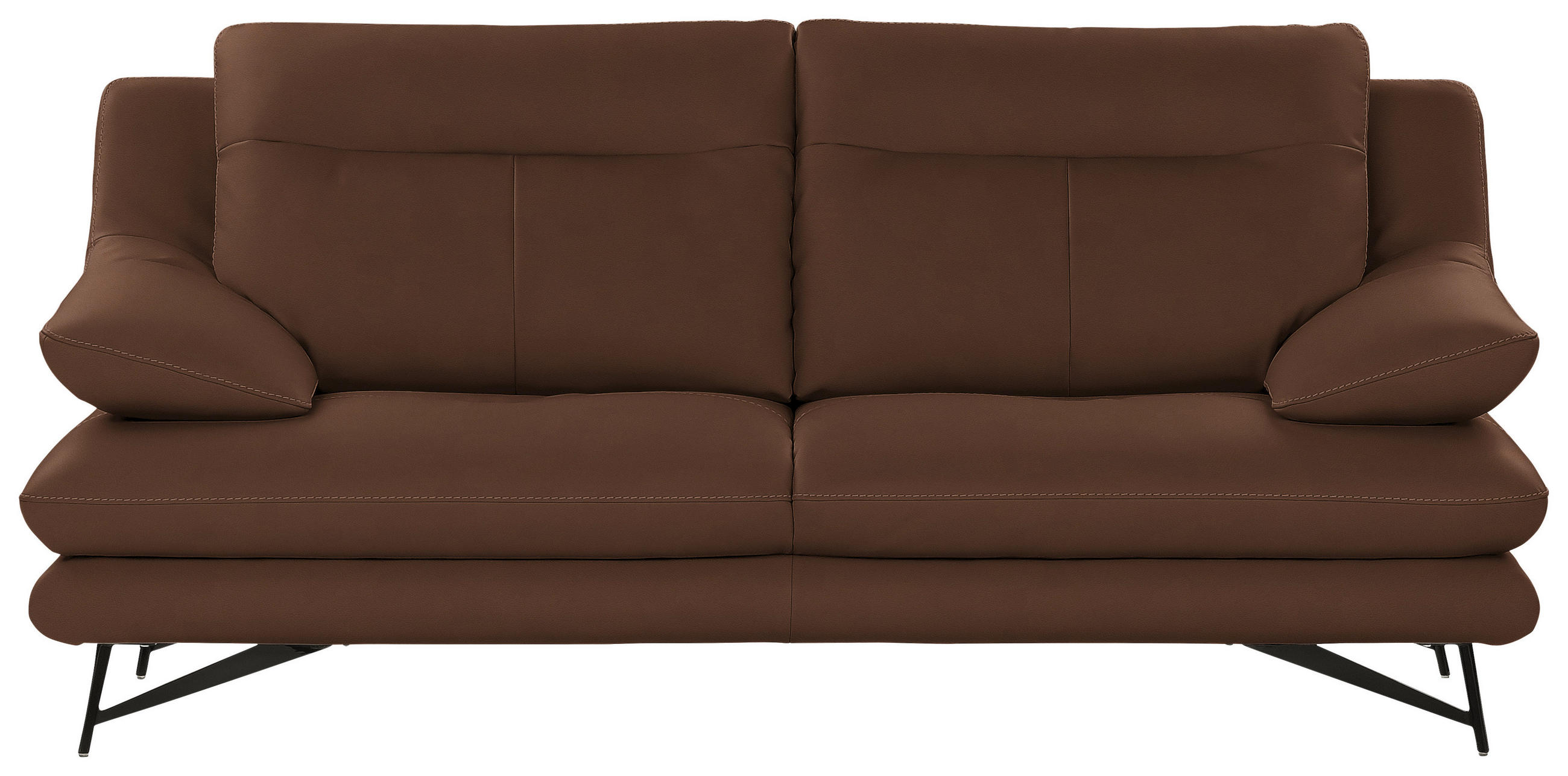 3-SITZER-SOFA in Leder Cognac  - Cognac, Design, Leder/Metall (215/90/109cm)