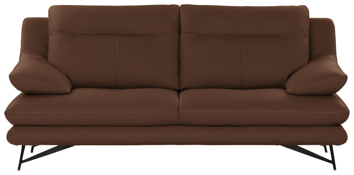 3-SITZER-SOFA in Leder Cognac  - Cognac, Design, Leder/Metall (215/90/109cm)