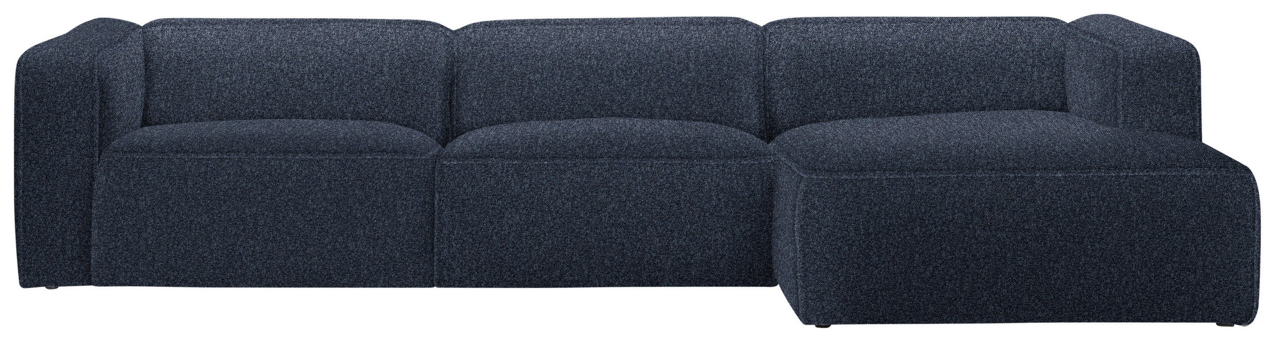 ECKSOFA in Webstoff Blau  332/163 cm  - Blau/Schwarz, Design, Kunststoff/Textil (332/163cm) - Stylife