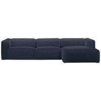 ECKSOFA in Webstoff Blau  - Blau/Schwarz, Design, Kunststoff/Textil (332/163cm) - Stylife