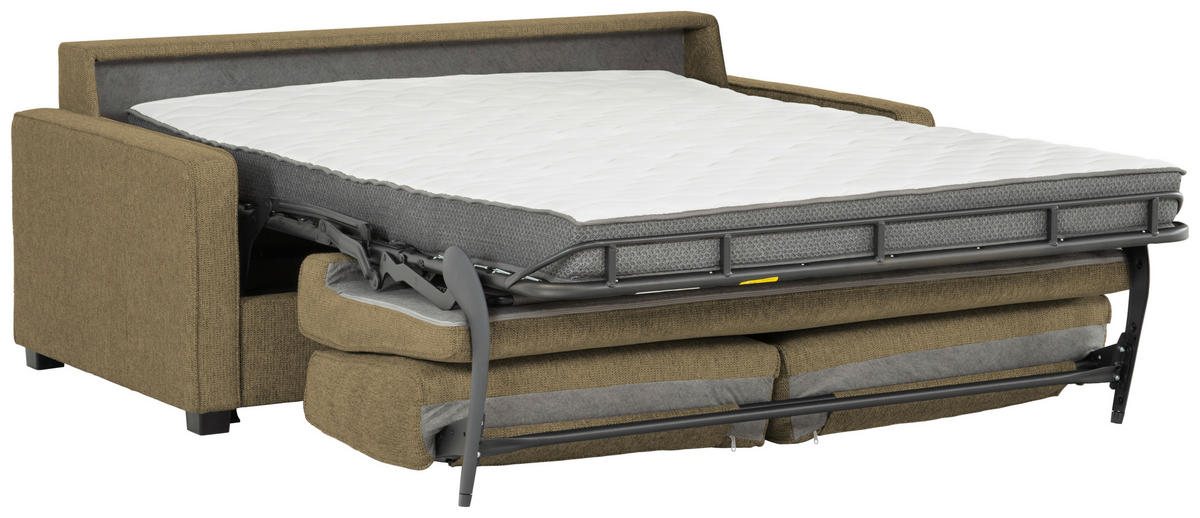 SCHLAFSOFA Webstoff Olivgrün  - Schwarz/Olivgrün, Design, Kunststoff/Textil (205/83/100cm) - Xora
