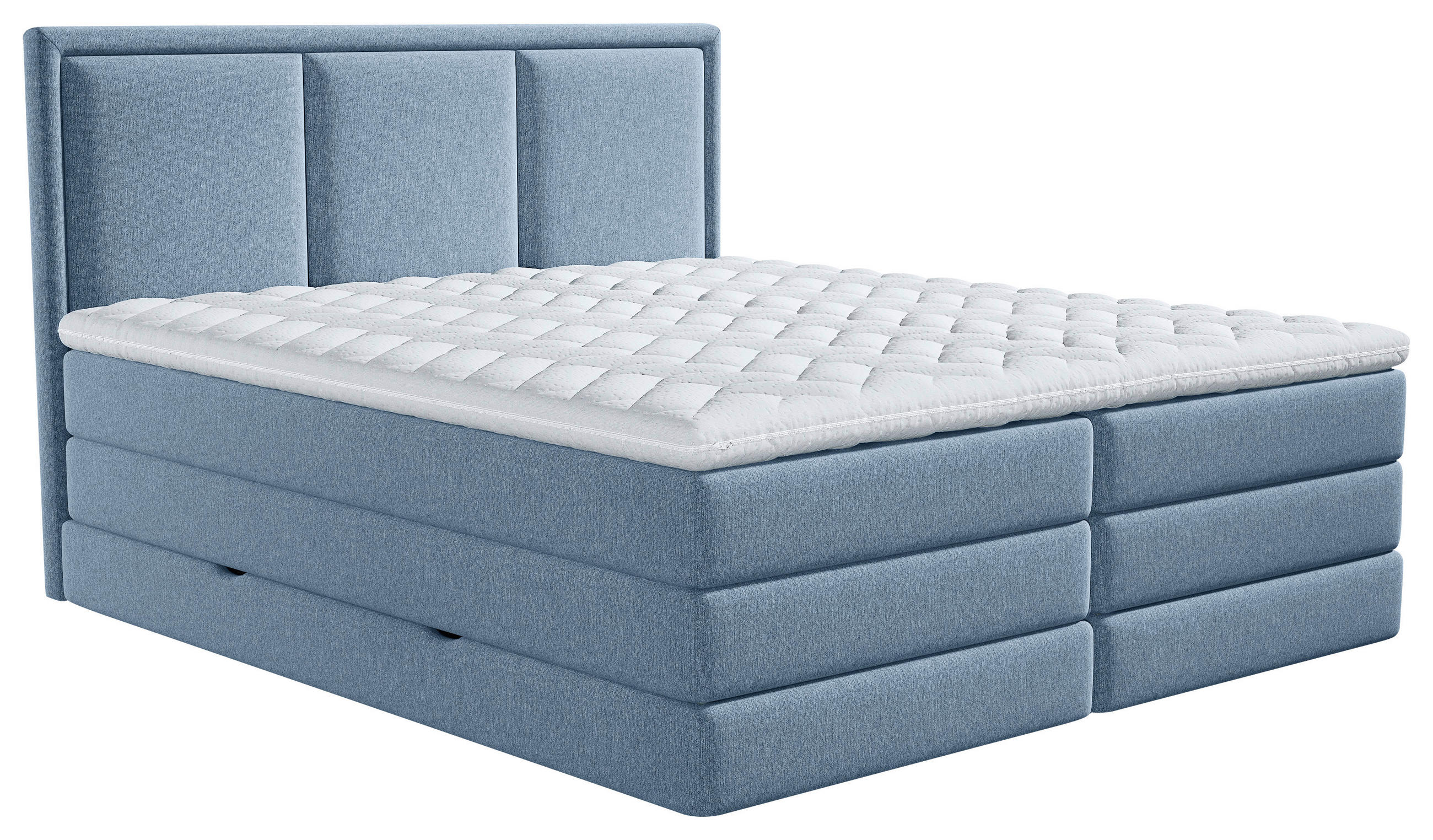 Boxspringbett 140x200 Cm In Blau Mit Bettkasten