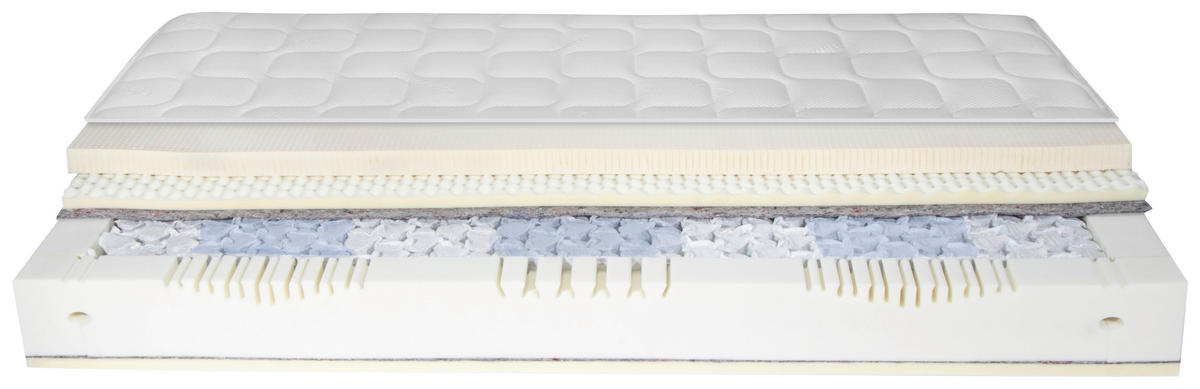 TASCHENFEDERKERNMATRATZE 80/200 cm Höhe ca. 28 cm 7 -Zonen - Weiß, Basics, Textil (80/200cm) - Novel