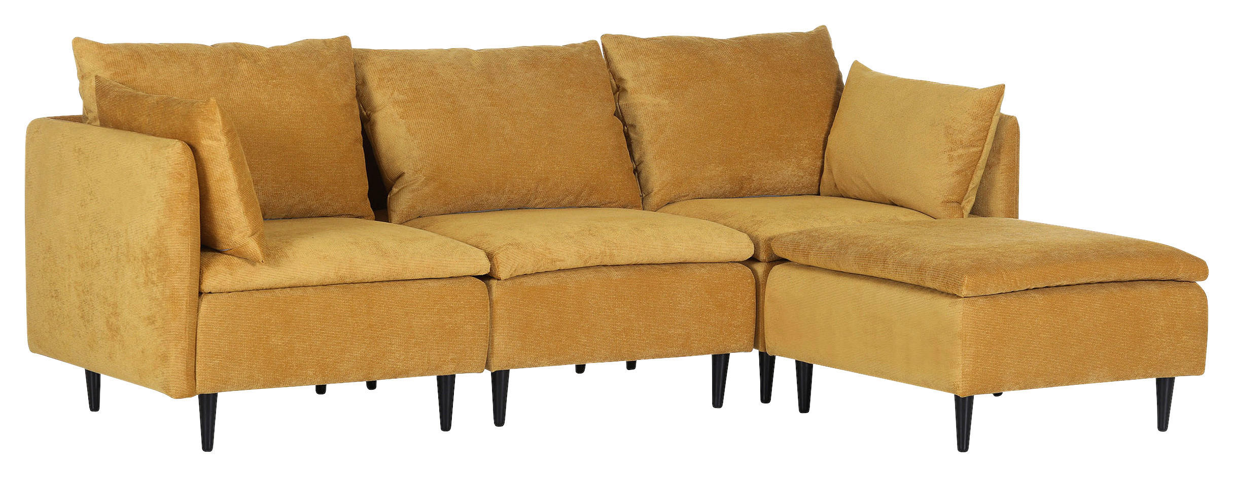 SOFAELEMENT Flachgewebe Senfgelb  - Senfgelb/Schwarz, KONVENTIONELL, Holz/Textil (83/72/83cm) - Carryhome