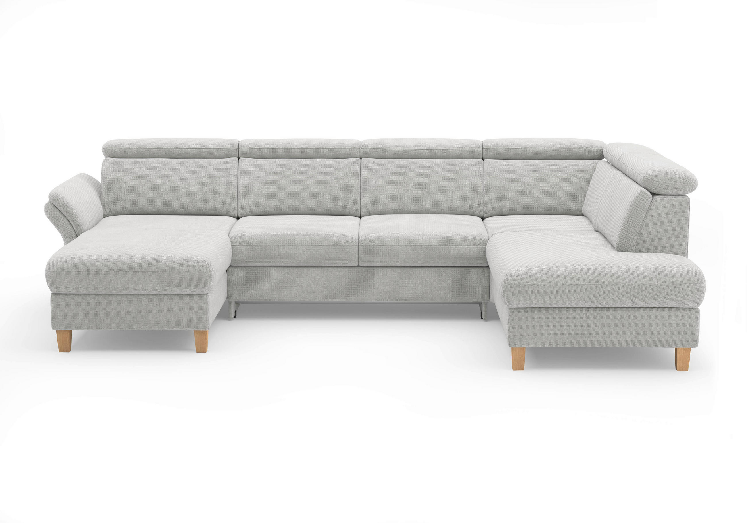 WOHNLANDSCHAFT - Eichefarben/Silberfarben, KONVENTIONELL, Holz/Textil (166/321/193cm) - Sit & More