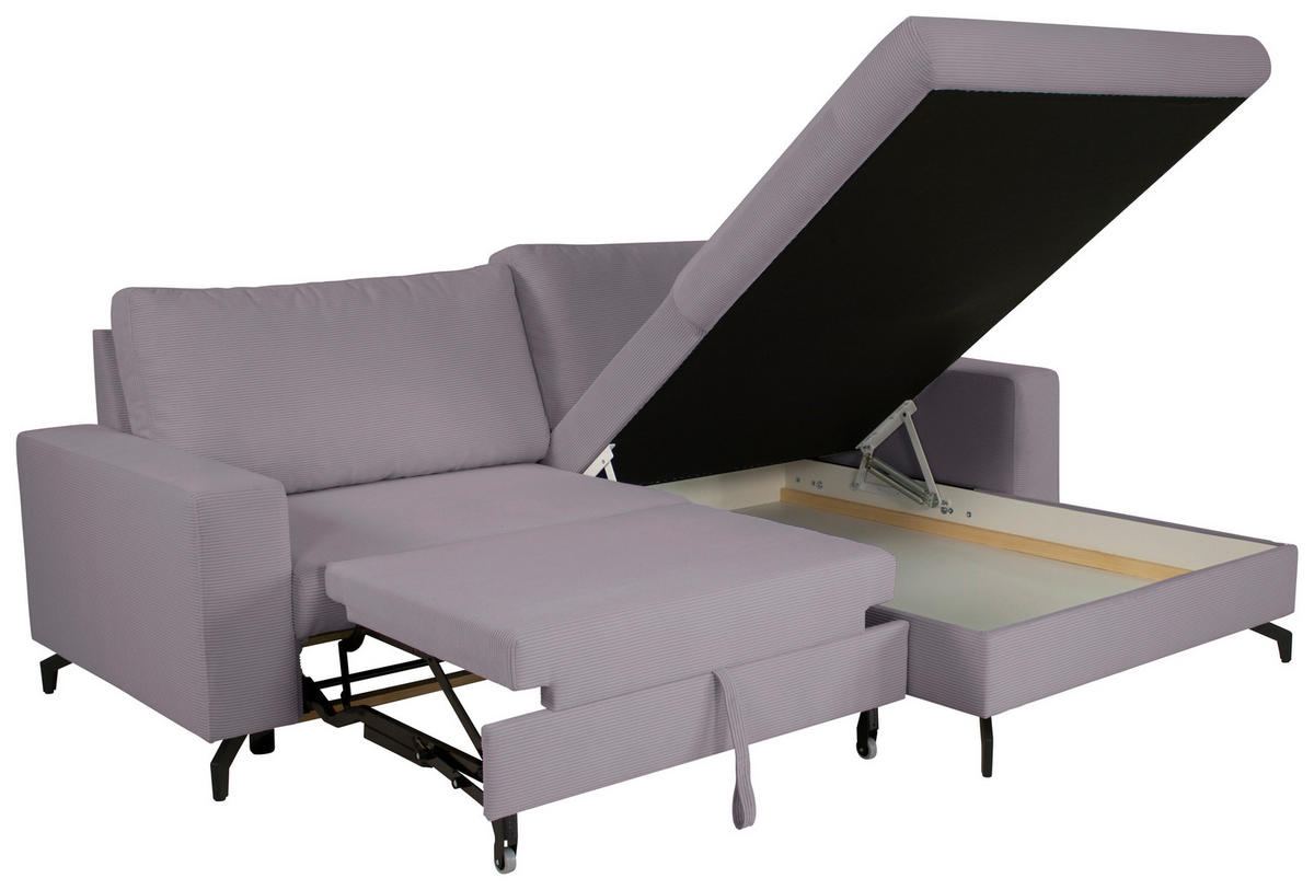 ECKSOFA CLARA Grau Rückenkissen, Bettkasten, Liegefläche im Originalstoff  - Grau, MODERN, Textil (240/177cm) - P & B