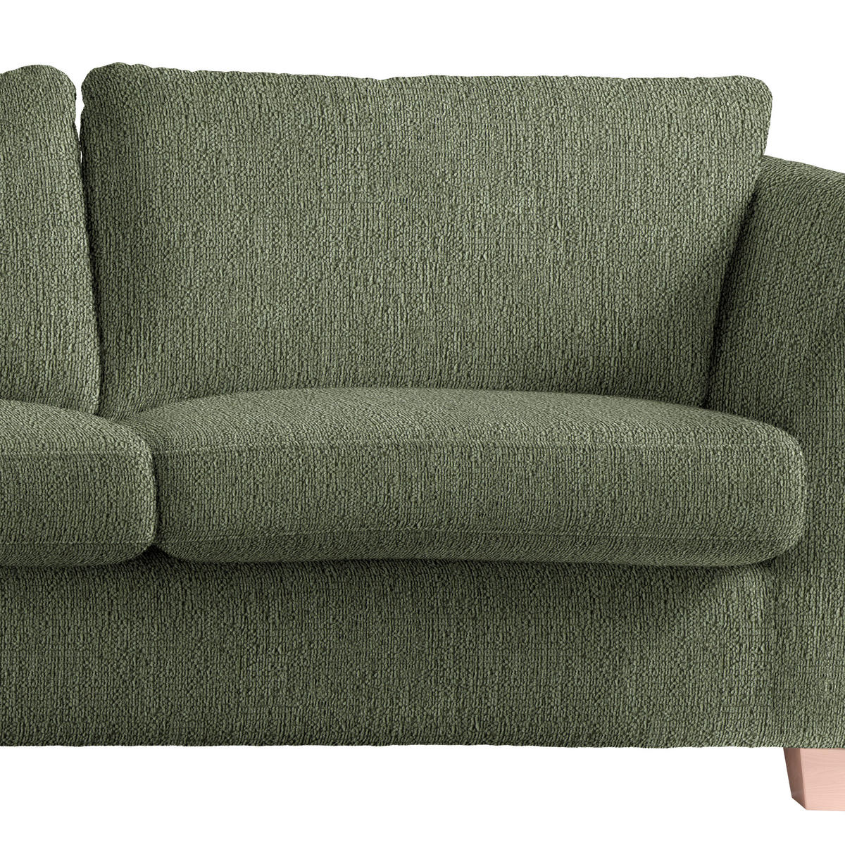 3-SITS SOFFA i chenille olivgrön  - olivgrön/naturfärgad, trä/textil (216/70-85/95cm) - MID.YOU