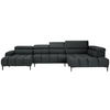 WOHNLANDSCHAFT in Webstoff Graphitfarben  - Schwarz/Graphitfarben, Design, Textil/Metall (177/385/216cm) - Welnova