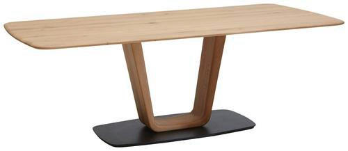 ESSTISCH 220/100/76 cm Wildeiche massiv Holz Eichefarben  - Eichefarben/Schwarz, Design, Holz (220/100/76cm) - Ambiente