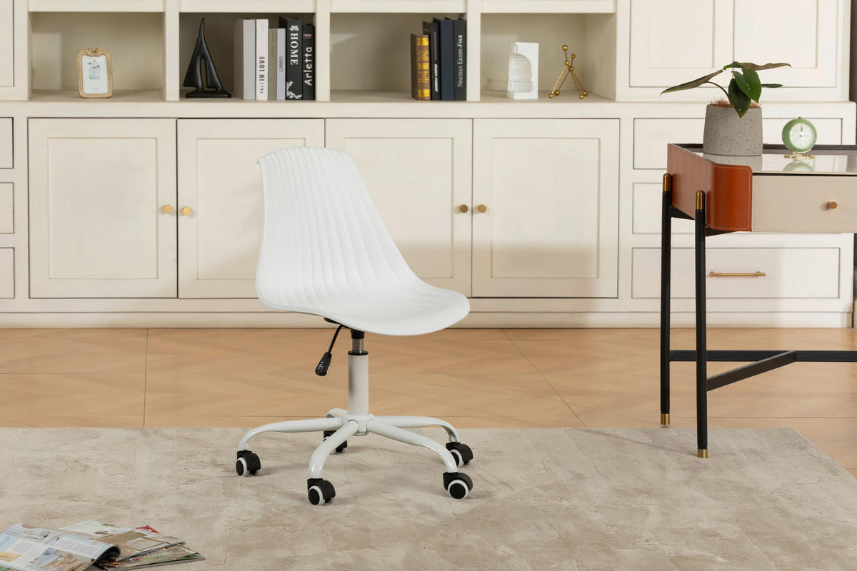 DREHSTUHL  in Weiss  - Weiss, Lifestyle, Kunststoff/Metall (44/75-85/56cm) - Livetastic