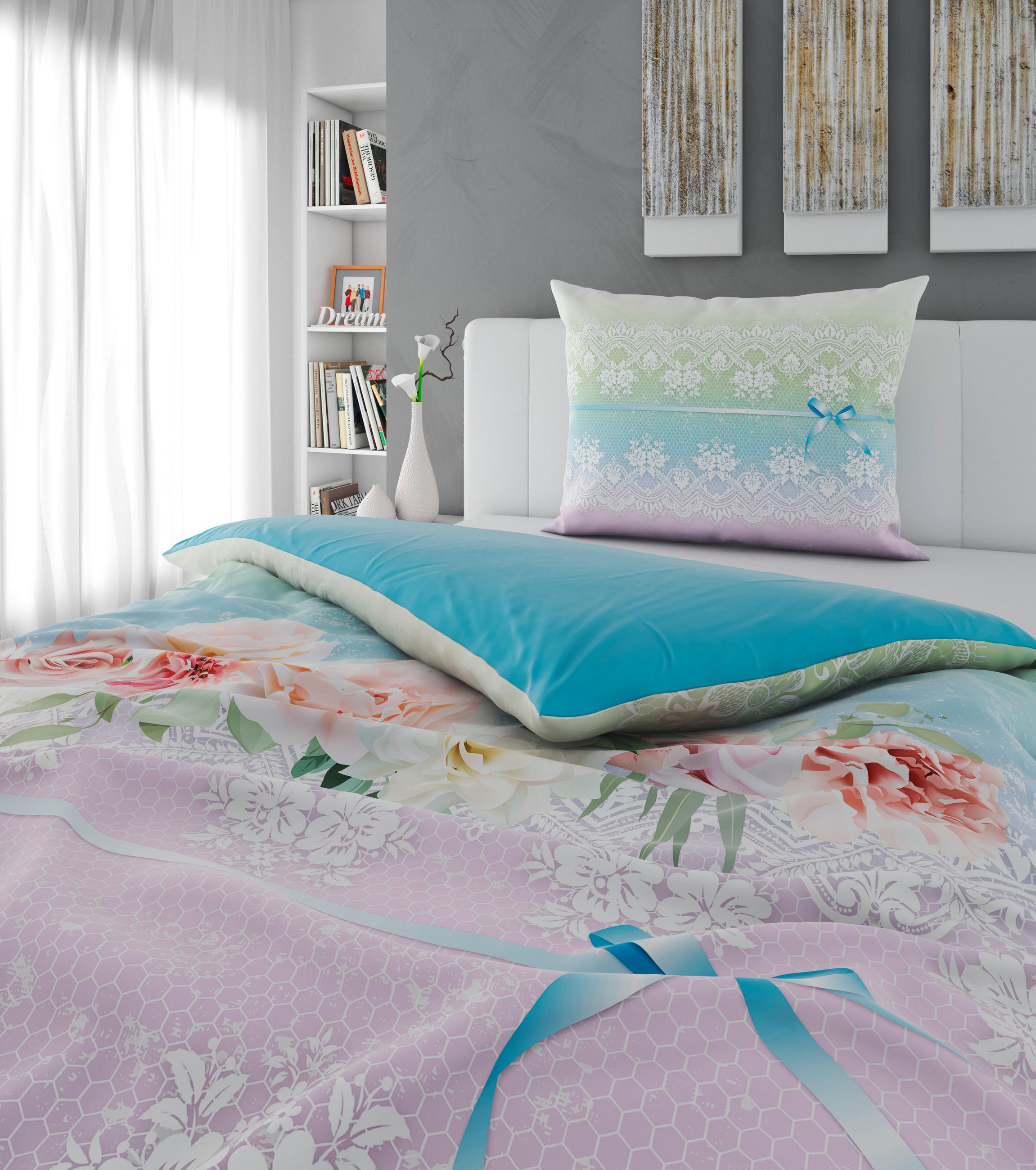 WENDEBETTWÄSCHE TANJA Satin 140/200 cm  - Multicolor, Trend, Textil (140/200cm) - Esposa
