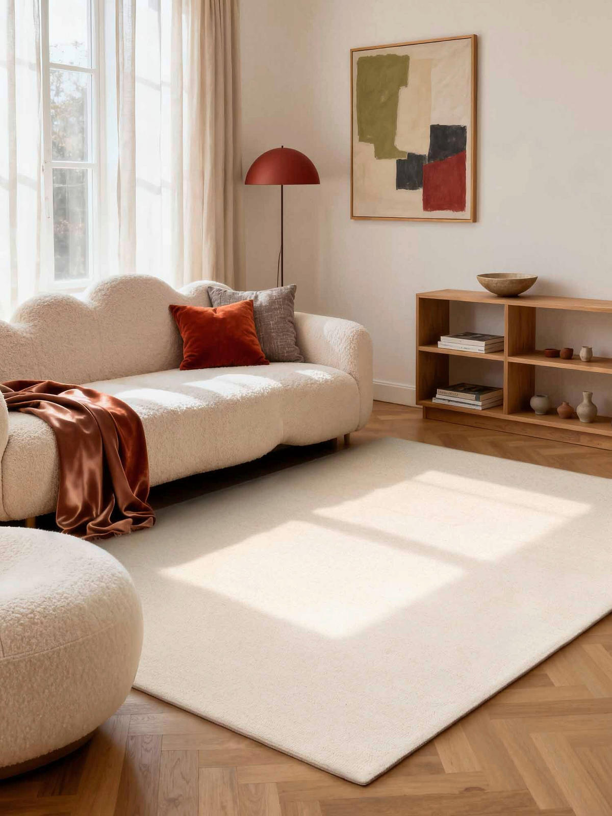 WOLLTEPPICH 160/230 cm Puristic Creme rechteckig  - Creme, Basics, Textil (160/230cm) - Elle Decoration