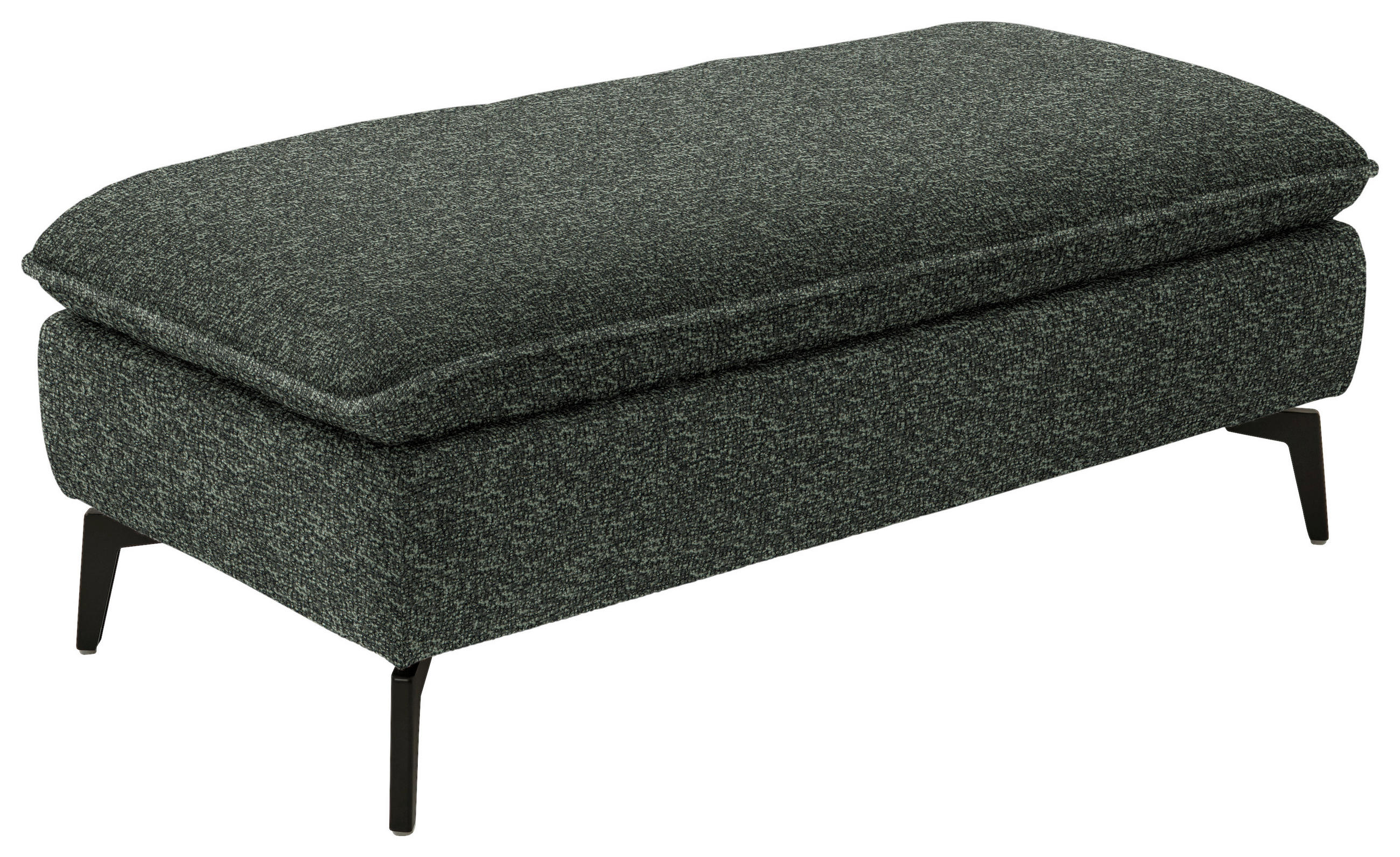HOCKER in Textil Dunkelgrün  - Dunkelgrün/Schwarz, Design, Textil/Metall (130/46/65cm) - Valdera
