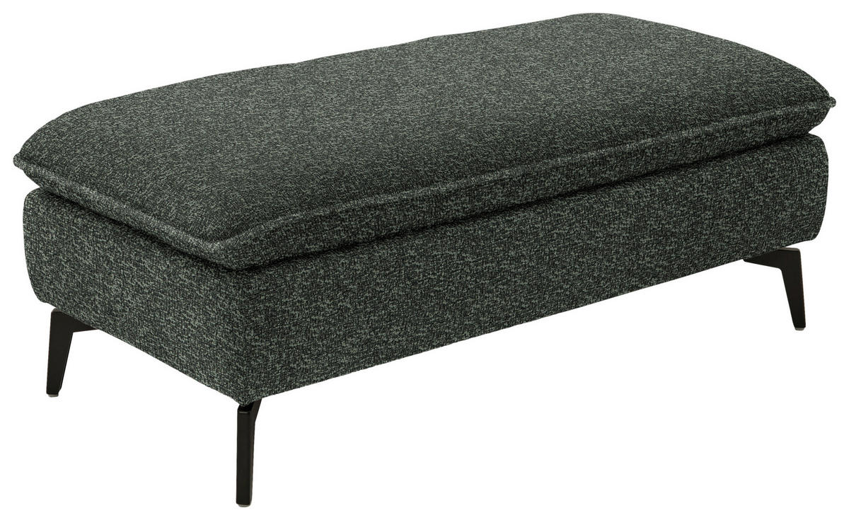 HOCKER in Textil Dunkelgrün  - Dunkelgrün/Schwarz, Design, Textil/Metall (130/46/65cm) - Valdera