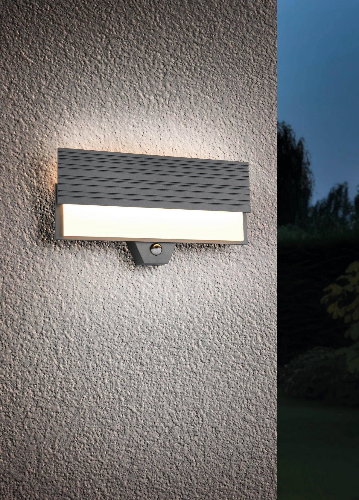 AUßENWANDLEUCHTE   - Anthrazit/Weiß, Design, Kunststoff/Metall (20,5/40/6,5cm)