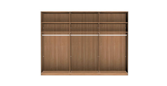 SCHWEBETÜRENSCHRANK 300/236/67 cm 3-türig Weiß, Eiche Bianco - Eiche Bianco/Weiß, Natur, Glas/Holz (300/236/67cm) - Linea Natura