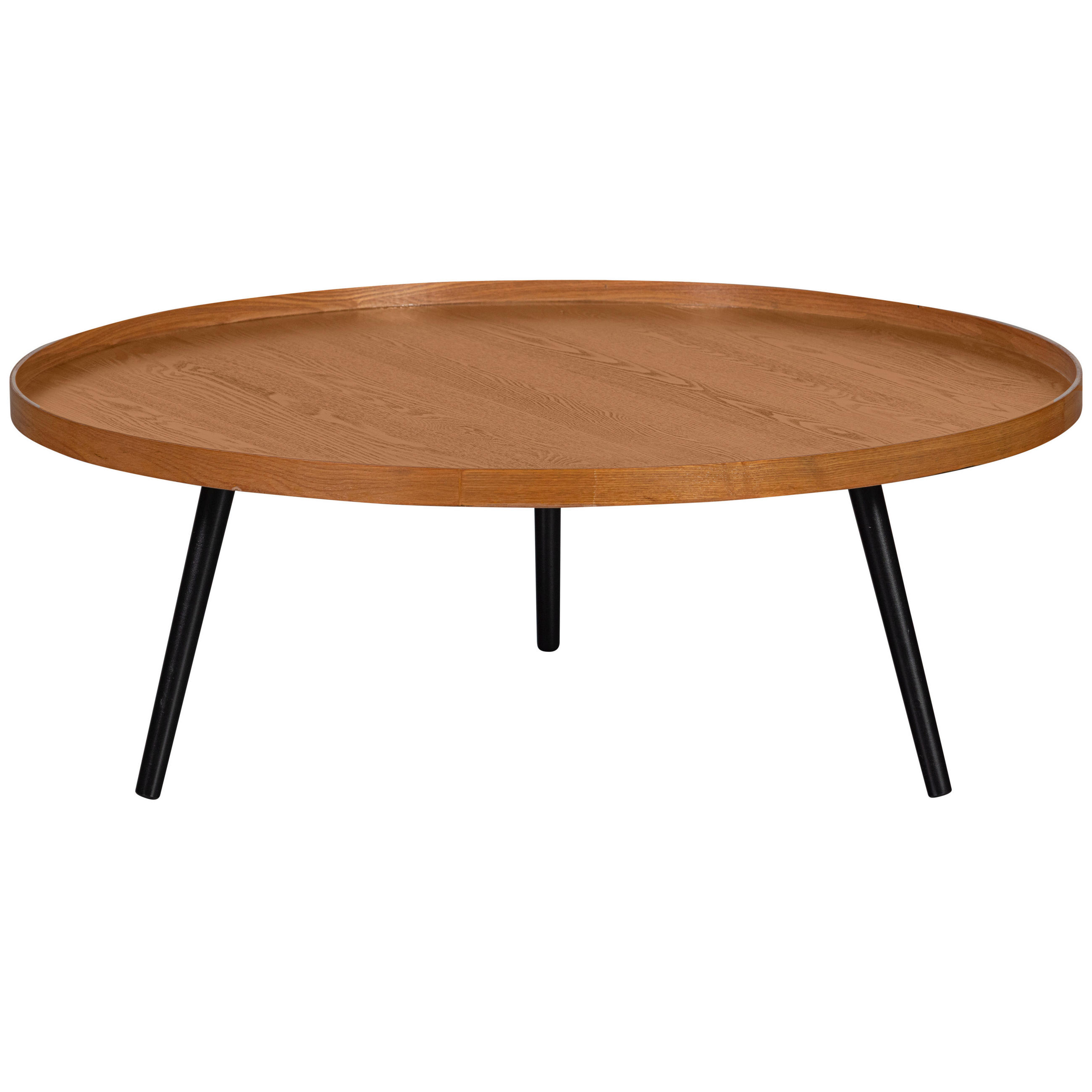 BEISTELLTISCH 100/100/36 cm Naturfarben rund  - Schwarz/Naturfarben, Design, Holz/Holzwerkstoff (100/100/36cm) - Livetastic