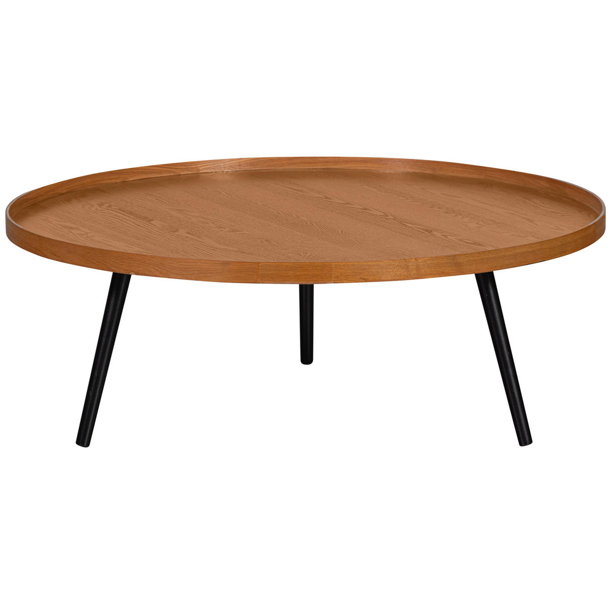 BEISTELLTISCH 100/100/36 cm Naturfarben rund  - Schwarz/Naturfarben, Design, Holz/Holzwerkstoff (100/100/36cm) - Livetastic