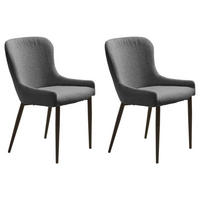 STOL 2 styck bouclé  - svart/grå, Modern, metall/textil (52/82/60cm) - Livetastic