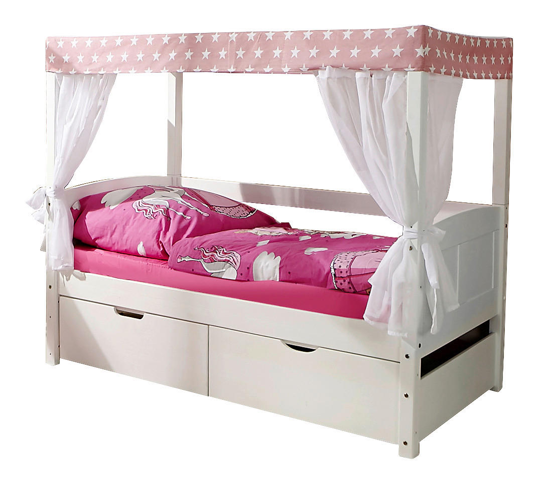POSTEĽ S NEBESAMI, 80/160 cm ružová, biela - biela/ružová, Modern, drevo (80/160cm) - MID.YOU