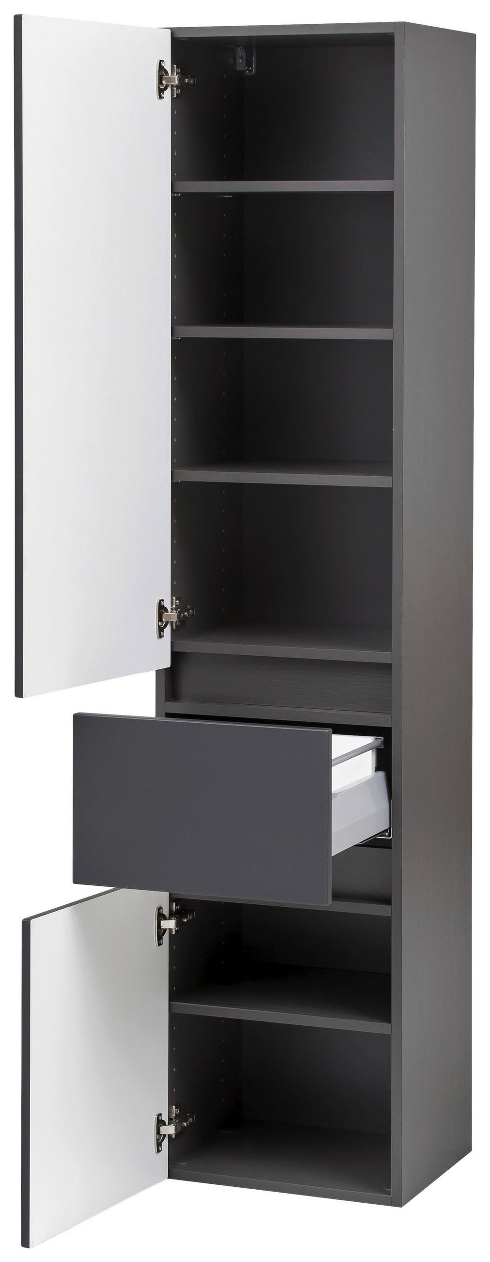 HOCHSCHRANK 40/180/35 cm  - Silberfarben/Graphitfarben, KONVENTIONELL, Holzwerkstoff/Kunststoff (40/180/35cm) - Held