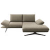 ECKSOFA  in Flachgewebe Hellbraun  234/155 cm  - Hellbraun/Schwarz, Design, Textil/Metall (234/155cm) - Dieter Knoll