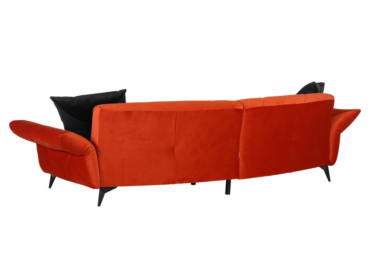 MEGA SOFA narandžasta, crna  - crna/narandžasta, Dizajnerski, tekstil/metal (260/300/80/46/130cm) - Ambia Home