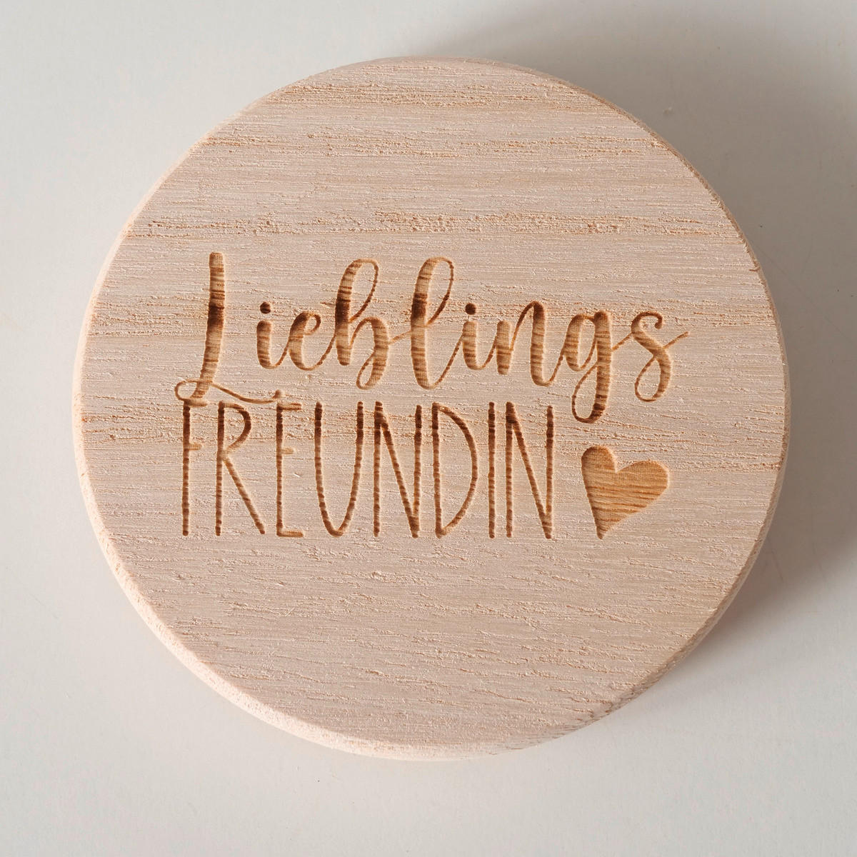 GLASUNTERSETZER  10 cm - Naturfarben, Basics, Holz (10cm)