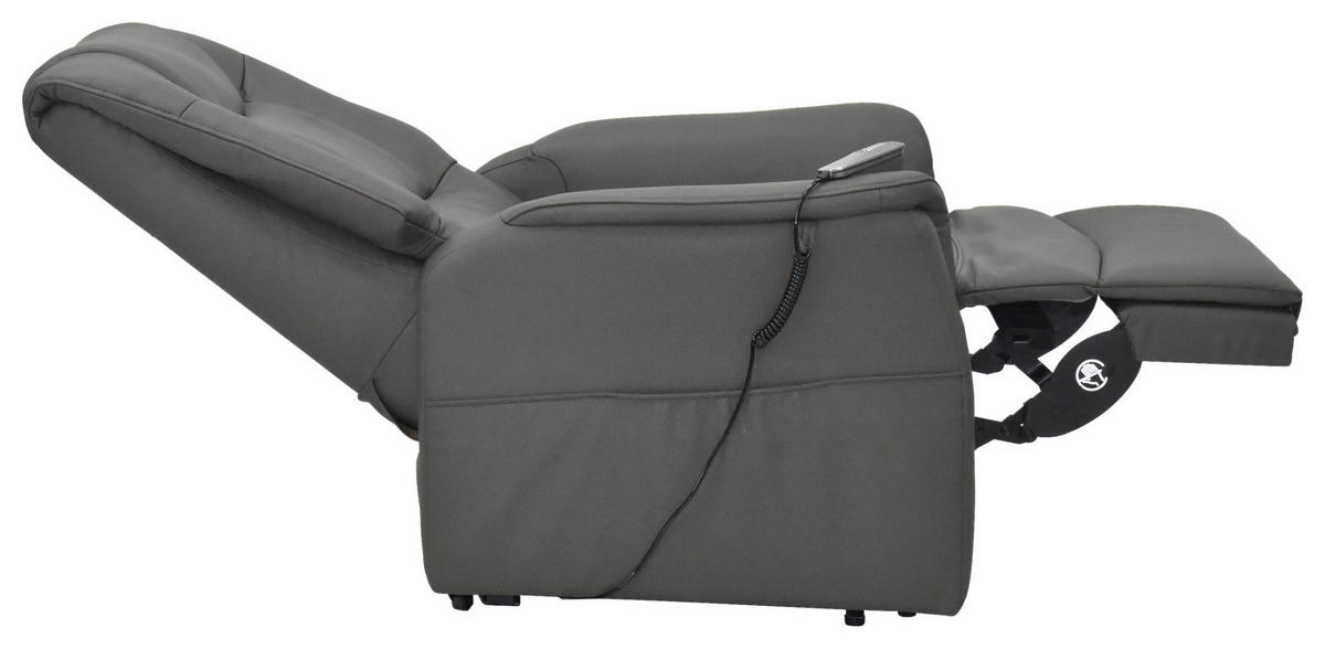 FERNSEHSESSEL  mit Kombination Echtleder/Lederlook beschichtet Dunkelbraun Relaxfunktion, Netzbetrieb, Aufstehhilfe  - Dunkelbraun/Schwarz, KONVENTIONELL, Leder/Textil (82/111/89cm) - Cantus