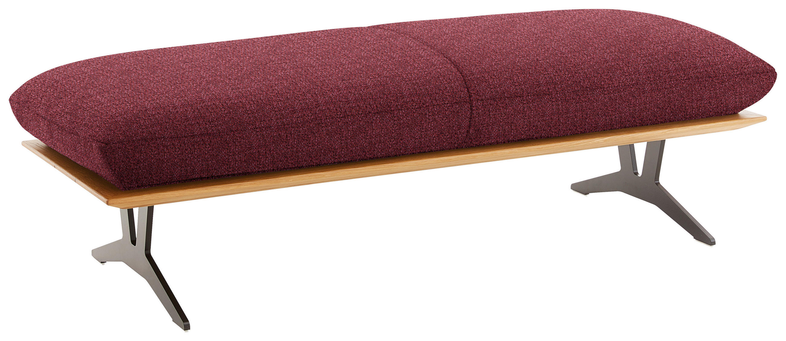 HOCKERBANK in Holz, Textil Rot  - Rot/Schwarz, Design, Holz/Textil (150/43/60cm) - Dieter Knoll