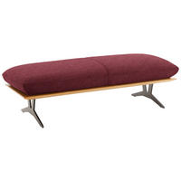 HOCKERBANK in Holz, Textil Rot  - Rot/Schwarz, Design, Holz/Textil (150/43/60cm) - Dieter Knoll