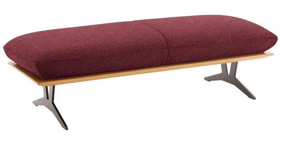 HOCKERBANK in Holz, Textil Rot - Rot/Schwarz, Design, Holz/Textil (150/43/60cm) - Dieter Knoll