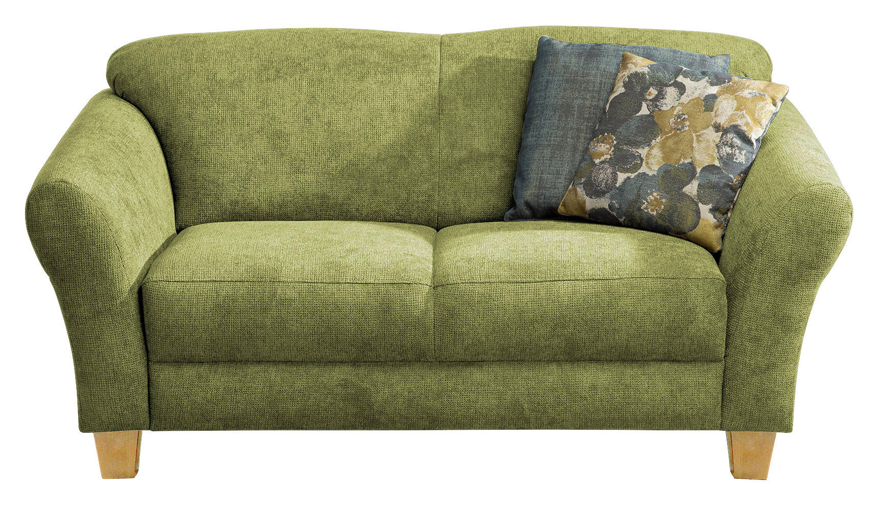2-SITZER-SOFA in Flachgewebe Grün - Naturfarben/Grün, Konventionell, Holz/Textil (163/84/89cm) - Sit & More