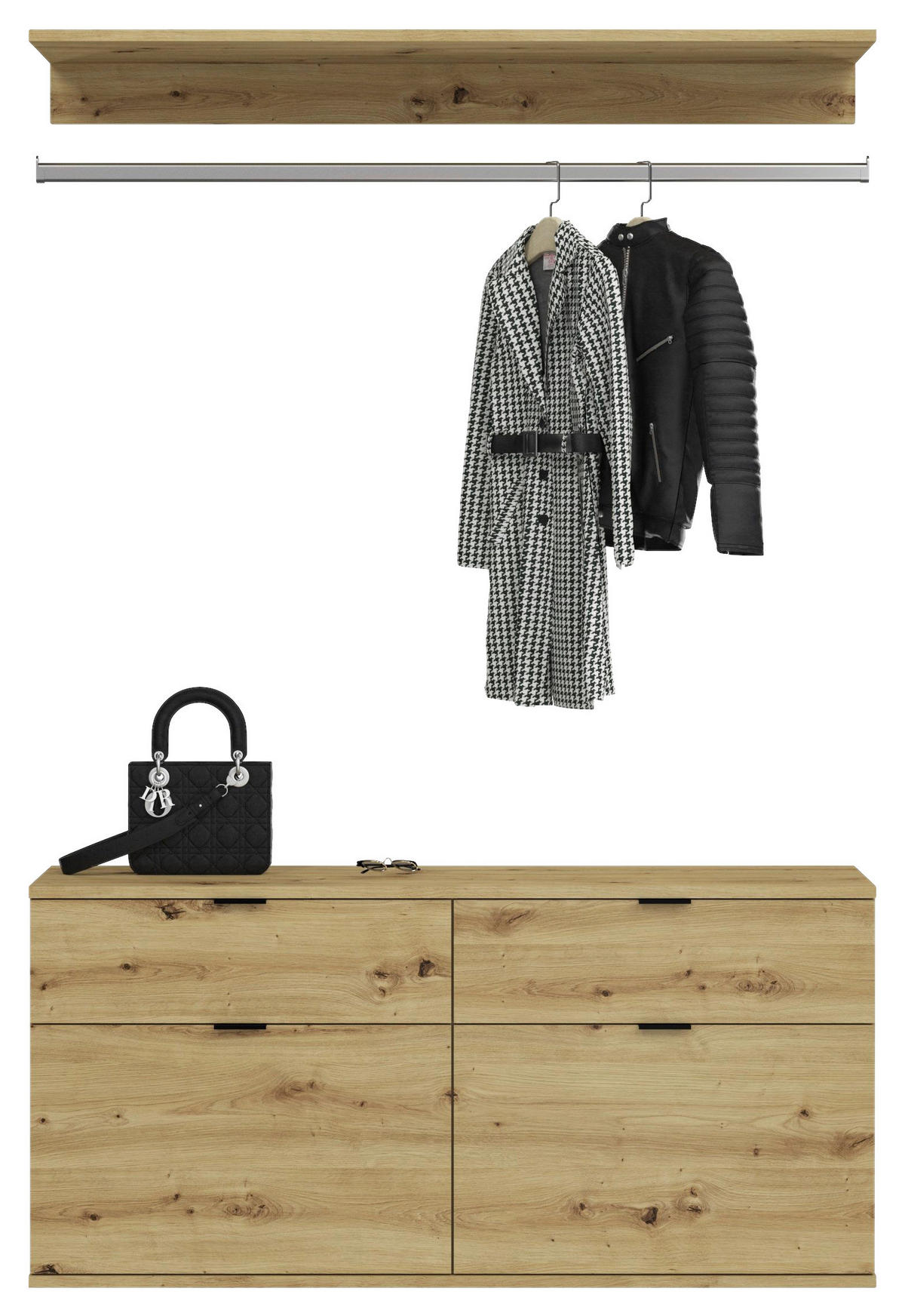 GARDEROBE 3-teilig  in 212/193/34 cm  - KONVENTIONELL, Holzwerkstoff (212/193/34cm) - MID.YOU