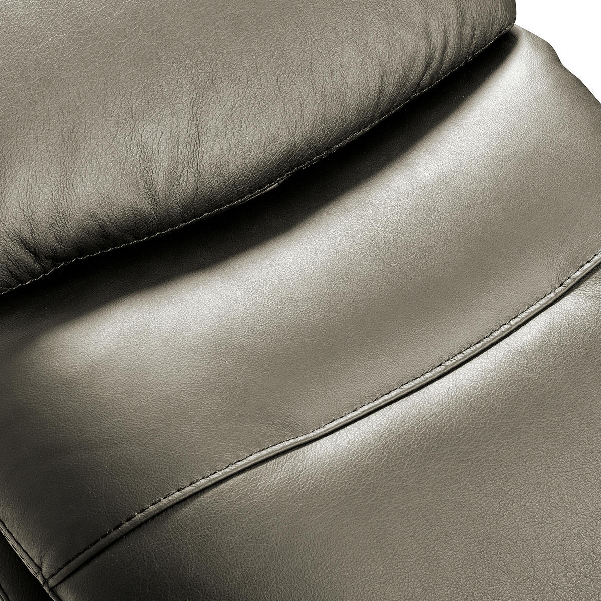 RELAXSESSEL in Leder Grau  - Schwarz/Grau, Design, Leder/Metall (77/107/88cm) - Livetastic