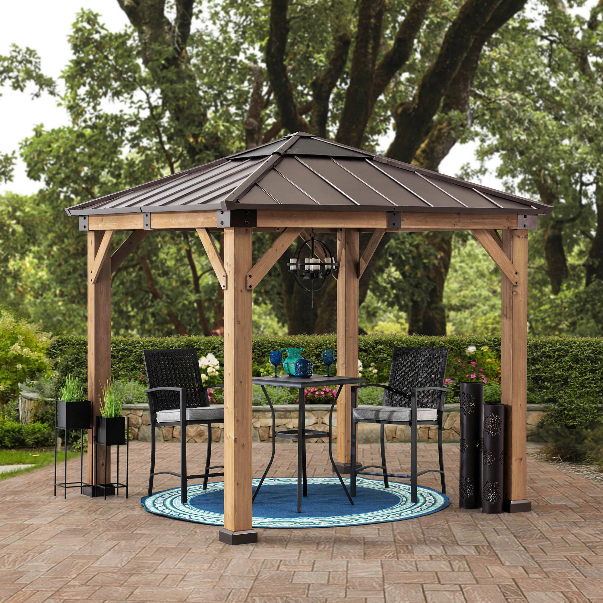 PAVILLON 273/274/273 cm  - Naturfarben/Braun, Basics, Holz/Kunststoff (273/274/273cm) - Modante