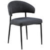 STUHL  in Struktur  - Dunkelgrau/Schwarz, Design, Textil/Metall (56/77/55cm) - MID.YOU