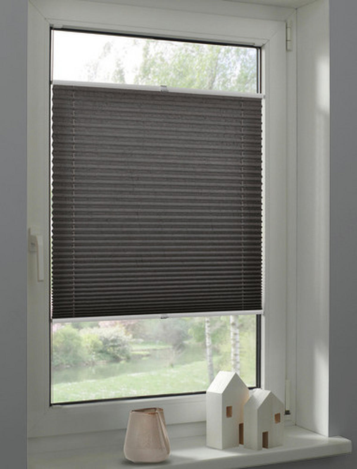 PLISSEE  blickdicht  60/130 cm    - Anthrazit, Basics, Textil (60/130cm) - Schöner Wohnen