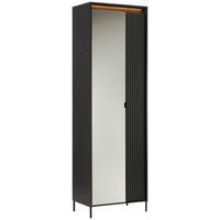 GARDEROBENSCHRANK  in 62/200/40 cm  - Schwarz, Design, Glas/Holz (62/200/40cm) - Hom`in