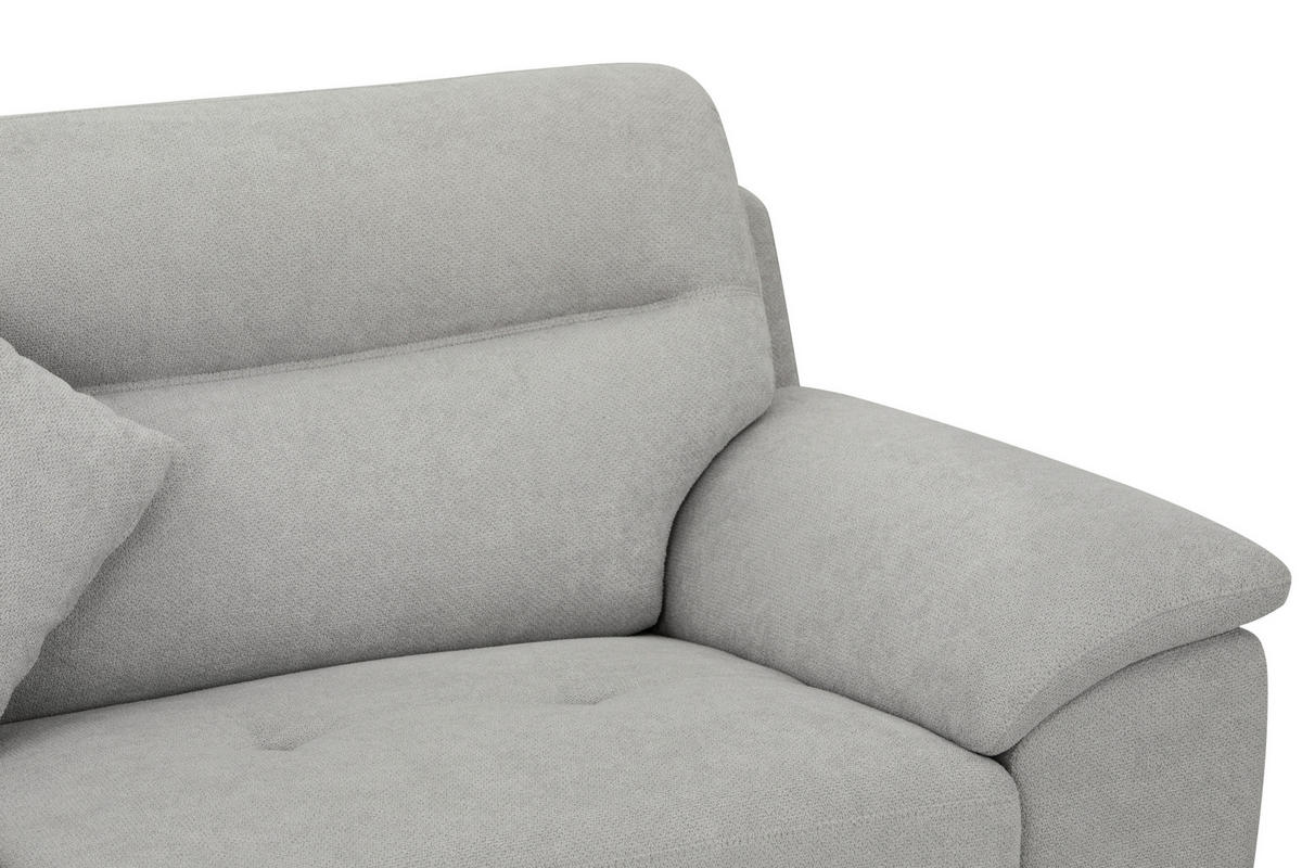BOXSPRINGSOFA in Textil Grau  - Schwarz/Grau, KONVENTIONELL, Textil/Metall (215/92/94cm) - Livetastic