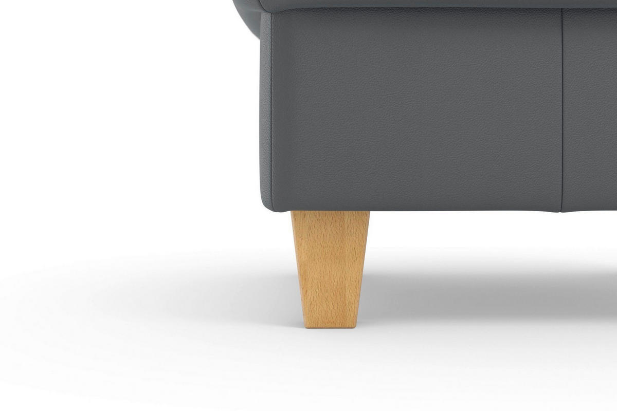 TABURETKA, koža, 58/48/58 cm - čierna/farba duba, Basics, koža/drevo (58/48/58cm) - Sit & More