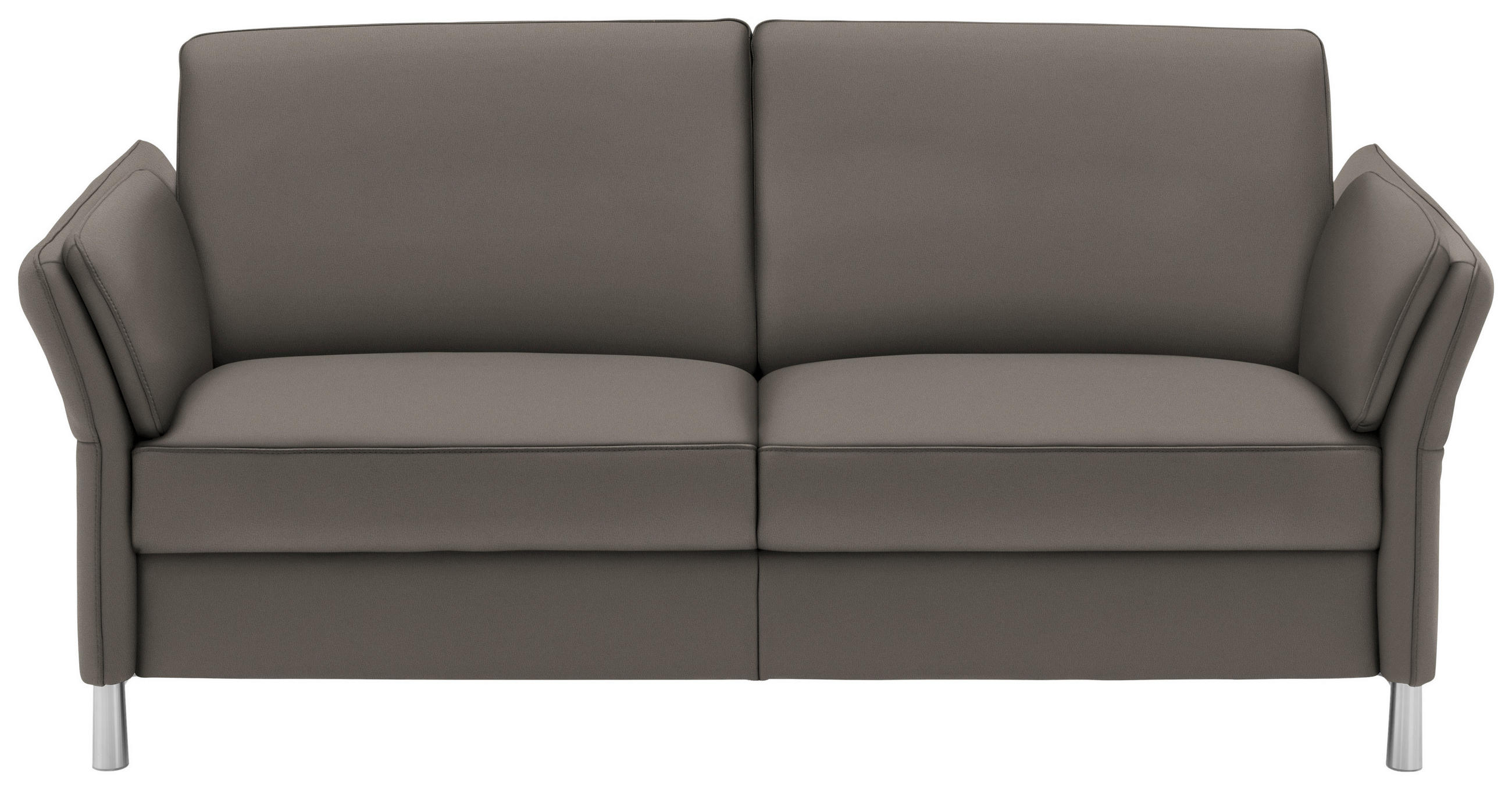 2,5-SITZER in Echtleder Graubraun  - Graubraun/Alufarben, Design, Leder/Metall (164/82/99cm) - Dieter Knoll