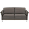 2,5-SITZER in Echtleder Graubraun  - Graubraun/Alufarben, Design, Leder/Metall (164/82/99cm) - Dieter Knoll