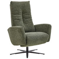 RELAXSESSEL Chenille Relaxfunktion, Kopfteilverstellung, Rücken echt    - Schwarz/Grün, KONVENTIONELL, Textil/Metall (78/111/86cm) - Valdera