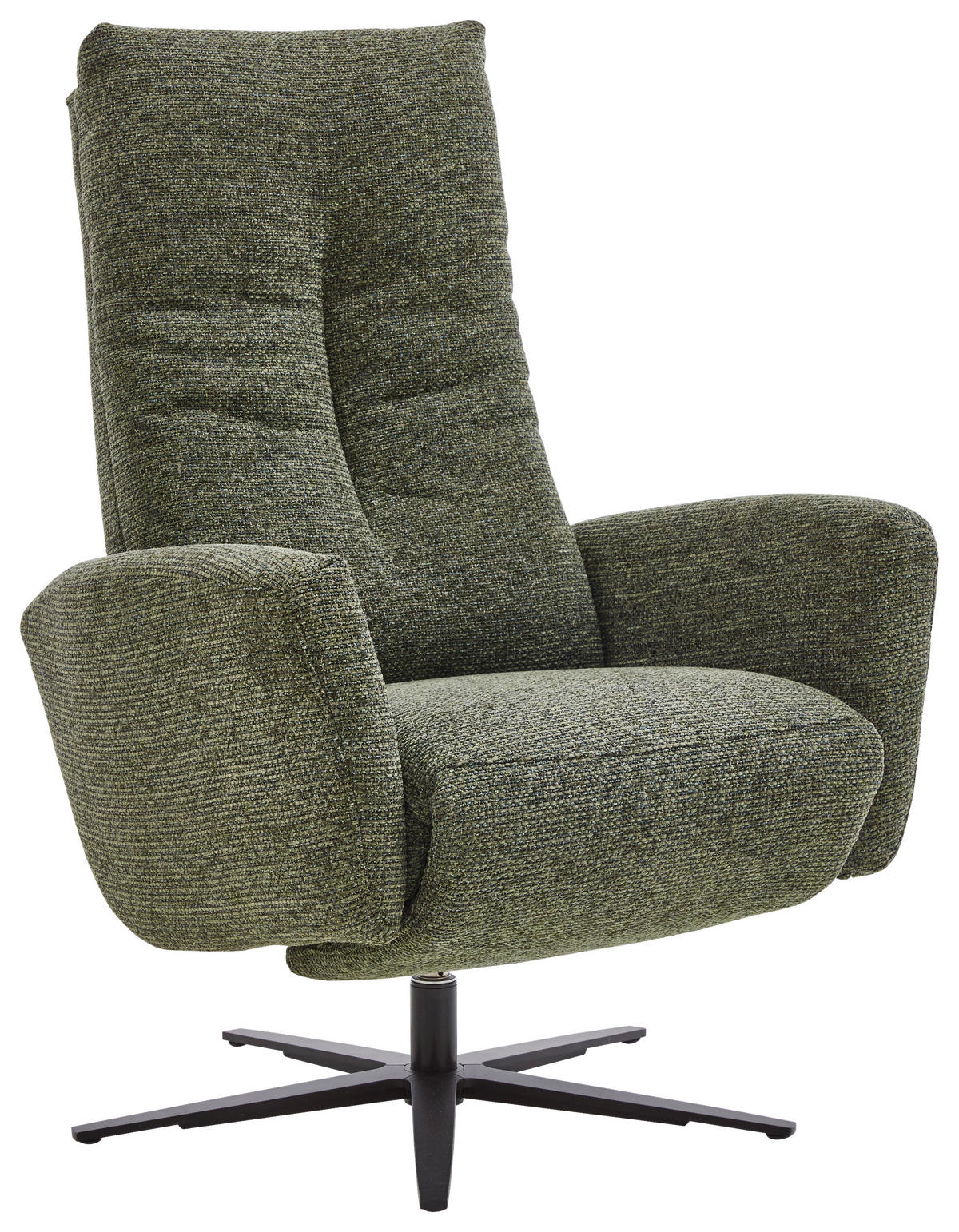 RELAXSESSEL Chenille Relaxfunktion, Kopfteilverstellung, Rücken echt    - Schwarz/Grün, KONVENTIONELL, Textil/Metall (78/111/86cm) - Valdera